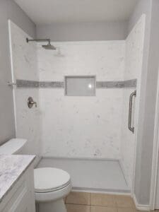 shower installation project in San Antonio after completion