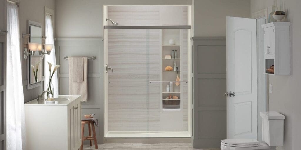 Modern designed bathroom remodel in Hutto, TX.